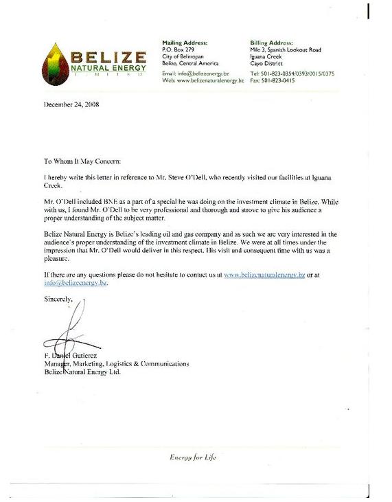 Petroleum Industry Letter
